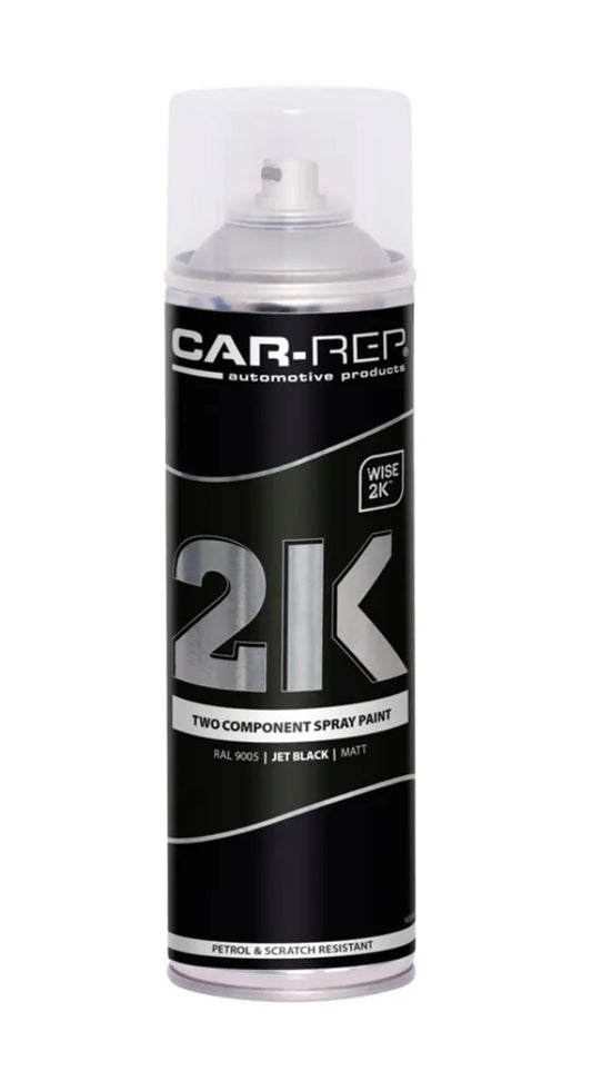 Car-Rep 2-component spray paint, matt black RAL9005 500 ml