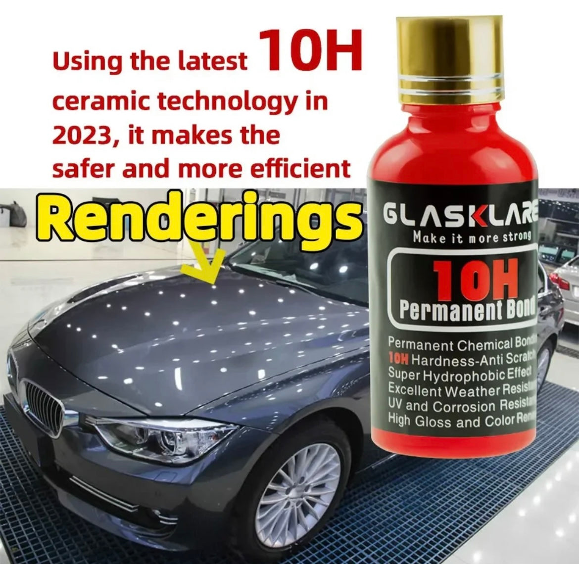 10H Car Polish Liquid Ceramic Coat Hydrophobic Glass Coating Paint protective foil Care Anti-scratch Auto Detailing