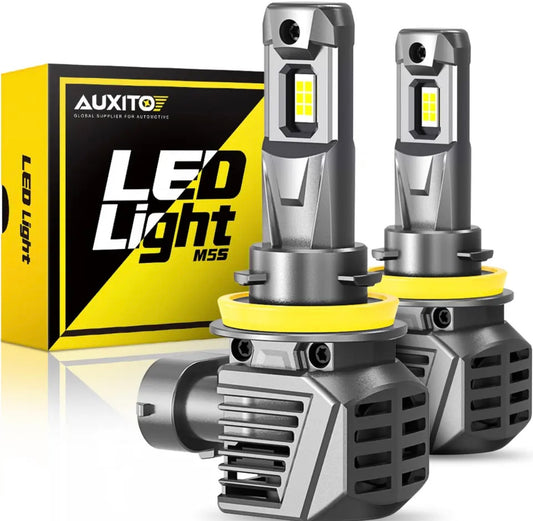 AUXITO 2Pcs 22000LM Turbo H8 H11 LED Headlight 120W Super Bright 6500K Canbus 9005 HB3 9012 HIR2 LED Headlamp Bulb 12V 7035 CSP