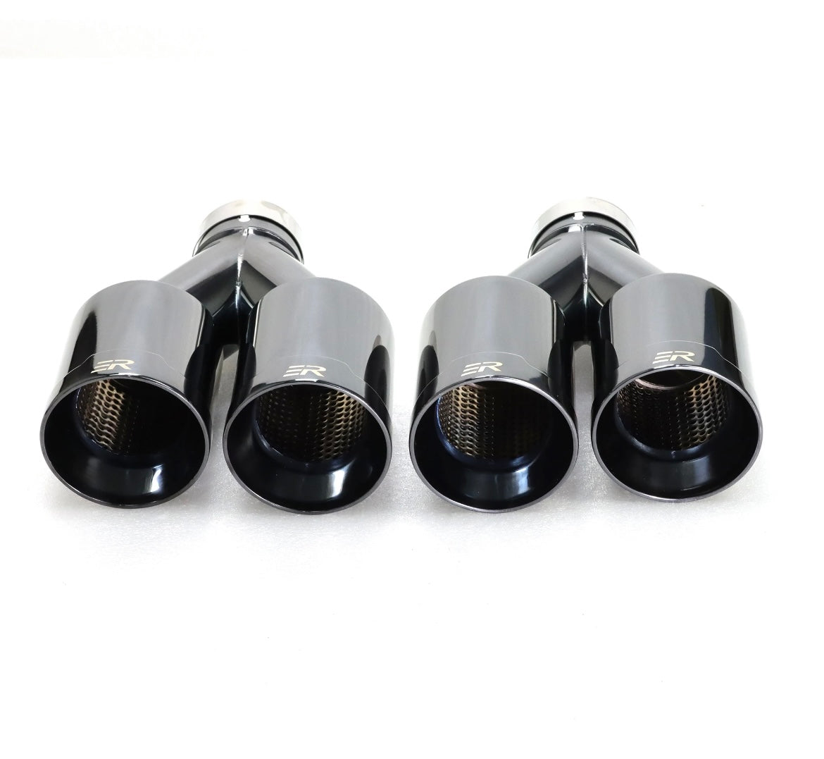 Dual Exhaust Tips new models Black Chrome Stainless  Universal car Exhaust Muffler tailpipe