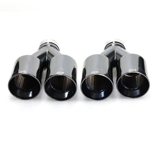 Dual Exhaust Tips new models Black Chrome Stainless  Universal car Exhaust Muffler tailpipe