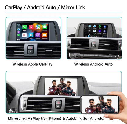 Wireless CarPlay Android Auto Decoding Box For BMW Series F30 F31 F20 F21 F10 F01 X5 E70 X6 E71 X3 F25 F48 E84 CIC NBT 