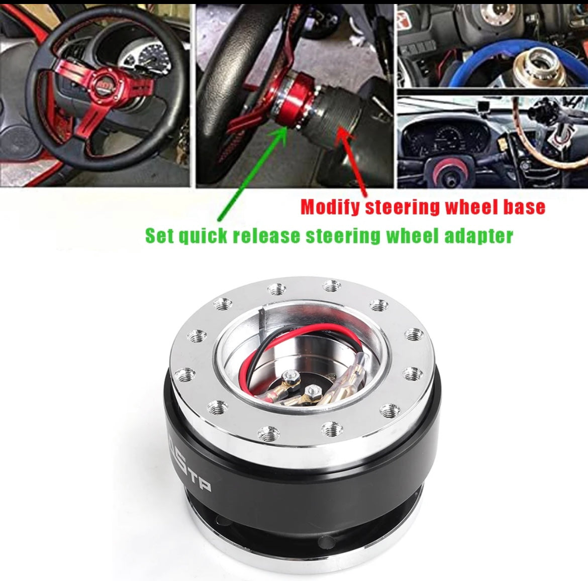 Aluminum Universal 6 Hole Quick Release Snap Off Boss Kit Hub Adapter Kits Steering Wheel Quick Release